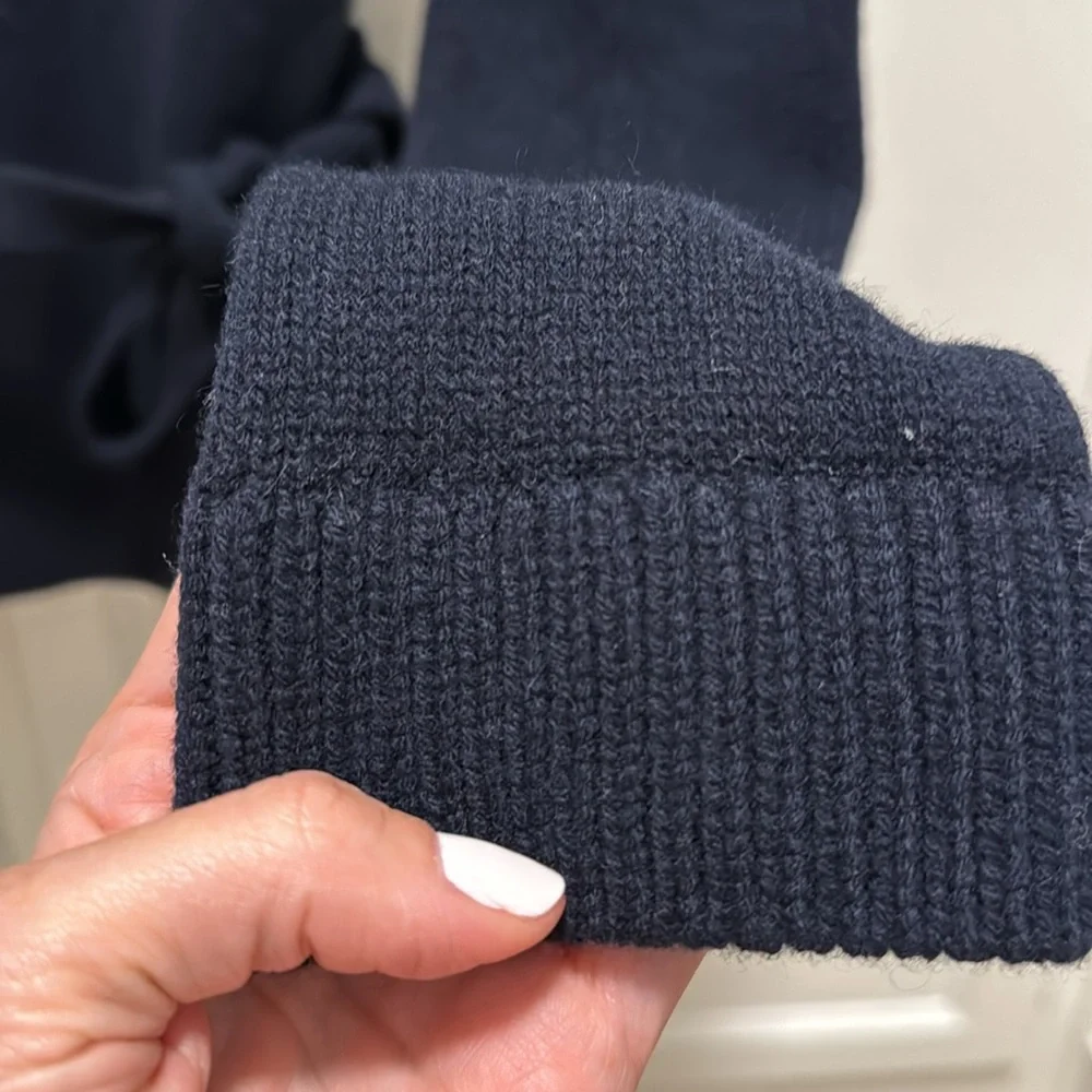 NWT Samira Belted Cashmere Cardigan By Brock Collection NAVY COLOR small - Picture 7 of 7